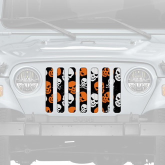 Dirty Acres® - 1-Pc Platinum Skulls Style Pink/Green Perforated Main Grille