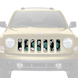 Dirty Acres® - 1-Pc Platinum Skulls Style Teal Perforated Main Grille