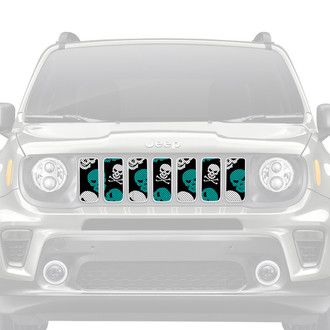 Dirty Acres® - 1-Pc Platinum Skulls Style Teal Perforated Main Grille