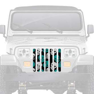 Dirty Acres® - 1-Pc Platinum Skulls Style Teal Perforated Main Grille