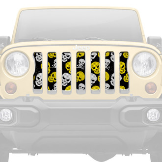 Dirty Acres® - 1-Pc Platinum Skulls Style Yellow Perforated Main Grille