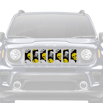 Dirty Acres® - 1-Pc Platinum Skulls Style Yellow Perforated Main Grille