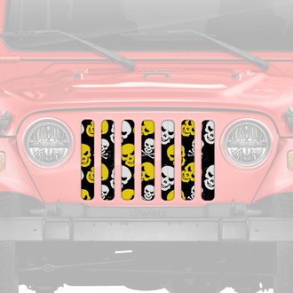Dirty Acres® - 1-Pc Platinum Skulls Style Yellow Perforated Main Grille