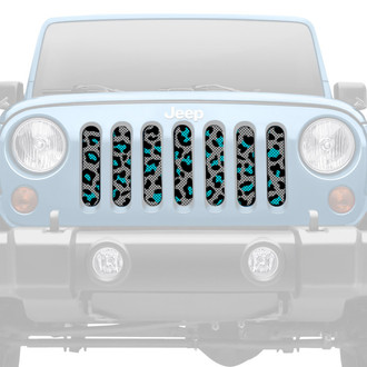 Dirty Acres® - 1-Pc Platinum Leopard Print Style Teal Perforated Main Grille