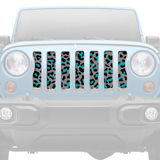 Dirty Acres® - 1-Pc Platinum Leopard Print Style Teal Perforated Main Grille