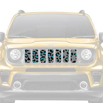 Dirty Acres® - 1-Pc Platinum Leopard Print Style Teal Perforated Main Grille