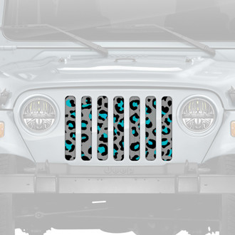 Dirty Acres® - 1-Pc Platinum Leopard Print Style Teal Perforated Main Grille