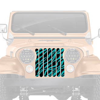 Dirty Acres® - 1-Pc Platinum Teal Zebra Style Perforated Main Grille