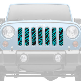 Dirty Acres® - 1-Pc Platinum Teal Zebra Style Perforated Main Grille