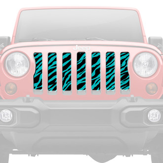 Dirty Acres® - 1-Pc Platinum Teal Zebra Style Perforated Main Grille