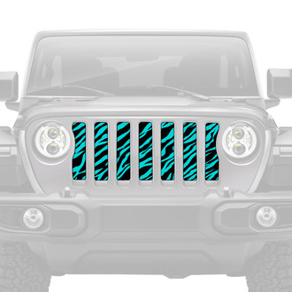 Dirty Acres® - 1-Pc Platinum Teal Zebra Style Perforated Main Grille