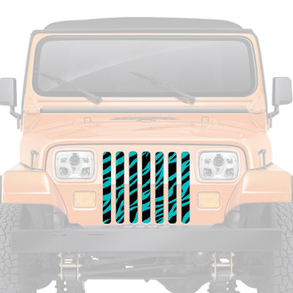 Dirty Acres® - 1-Pc Platinum Teal Zebra Style Perforated Main Grille
