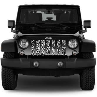Dirty Acres® - 1-Pc Platinum Leopard Print Style White Perforated Main Grille