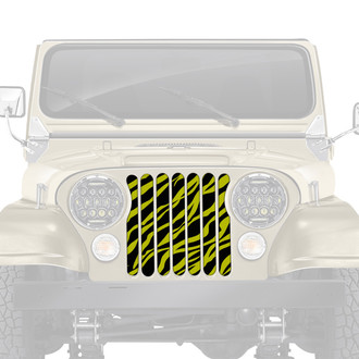 Dirty Acres® - 1-Pc Platinum Yellow Zebra Style Perforated Main Grille