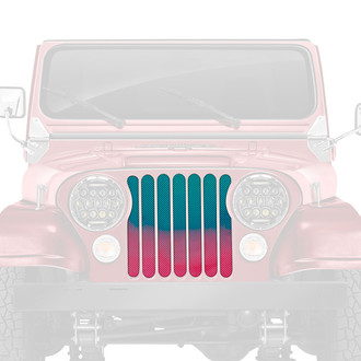 Dirty Acres® - 1-Pc Ombre Style Pink/Teal Perforated Main Grille
