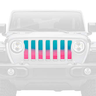 Dirty Acres® - 1-Pc Ombre Style Pink/Teal Perforated Main Grille