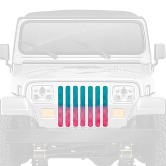 Dirty Acres® - 1-Pc Ombre Style Pink/Teal Perforated Main Grille