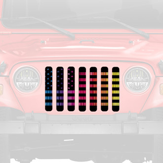 Dirty Acres® - 1-Pc Pride American Flag Style Perforated Main Grille