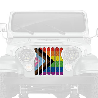 Dirty Acres® - 1-Pc Progress Gay Pride Flag Style Perforated Main Grille