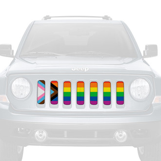 Dirty Acres® - 1-Pc Progress Gay Pride Flag Style Perforated Main Grille