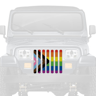 Dirty Acres® - 1-Pc Progress Gay Pride Flag Style Perforated Main Grille