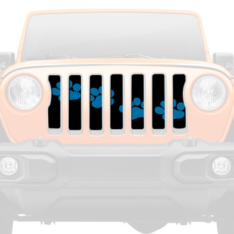 Dirty Acres® - 1-Pc Puppy Paw Prints Style Blue Perforated Main Grille