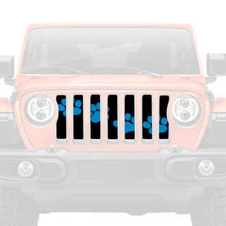Dirty Acres® - 1-Pc Puppy Paw Prints Style Blue Perforated Main Grille