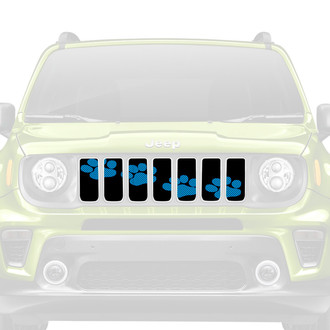 Dirty Acres® - 1-Pc Puppy Paw Prints Style Blue Perforated Main Grille