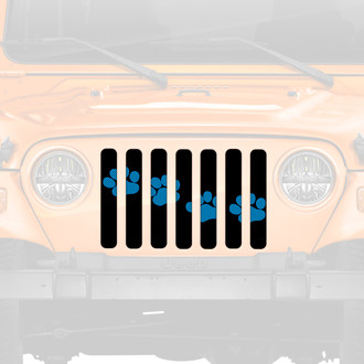 Dirty Acres® - 1-Pc Puppy Paw Prints Style Blue Perforated Main Grille