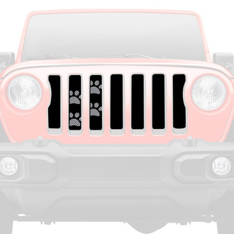 Dirty Acres® - 1-Pc Puppy Paw Prints Style Gray Perforated Main Grille
