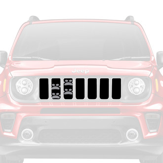 Dirty Acres® - 1-Pc Puppy Paw Prints Style Gray Perforated Main Grille