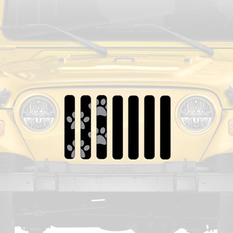 Dirty Acres® - 1-Pc Puppy Paw Prints Style Gray Perforated Main Grille