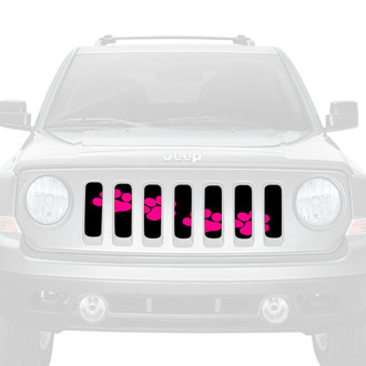 Dirty Acres® - 1-Pc Puppy Paw Prints Style Pink Perforated Main Grille