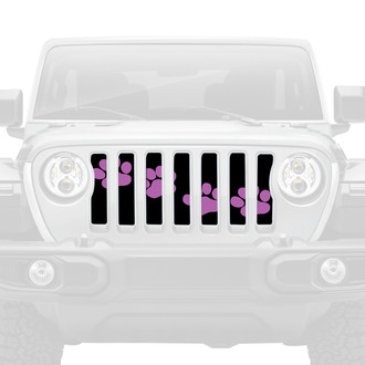 Dirty Acres® - 1-Pc Puppy Paw Prints Style Purple Perforated Main Grille