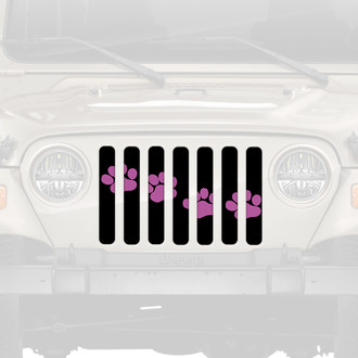 Dirty Acres® - 1-Pc Puppy Paw Prints Style Purple Perforated Main Grille