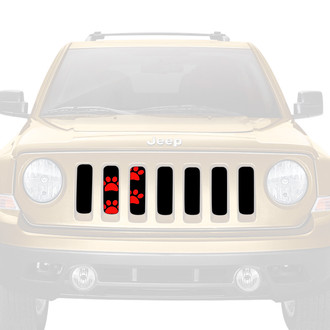 Dirty Acres® - 1-Pc Puppy Paw Prints Style Red Perforated Main Grille