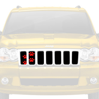 Dirty Acres® - 1-Pc Puppy Paw Prints Style Red Perforated Main Grille