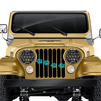 Dirty Acres® - 1-Pc Puppy Paw Prints Style Teal Perforated Main Grille