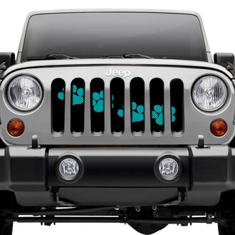 Dirty Acres® - 1-Pc Puppy Paw Prints Style Teal Perforated Main Grille