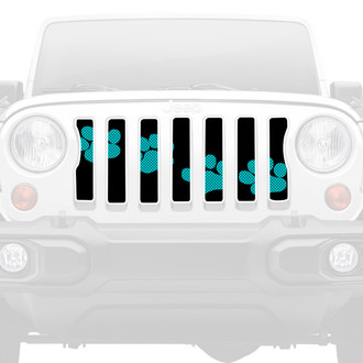 Dirty Acres® - 1-Pc Puppy Paw Prints Style Teal Perforated Main Grille