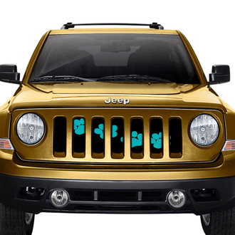 Dirty Acres® - 1-Pc Puppy Paw Prints Style Teal Perforated Main Grille