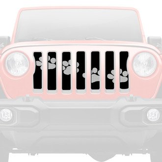 Dirty Acres® - 1-Pc Puppy Paw Prints Style White Perforated Main Grille