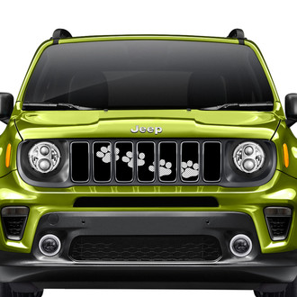 Dirty Acres® - 1-Pc Puppy Paw Prints Style White Perforated Main Grille