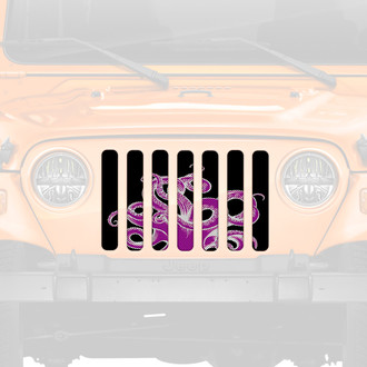 Dirty Acres® - 1-Pc Octopus Style Purple/White/Black Perforated Main Grille