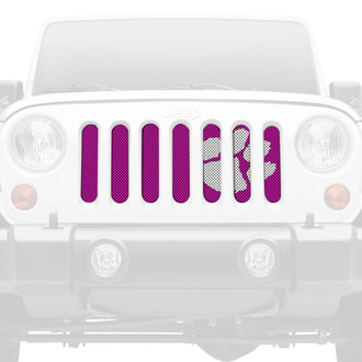 Dirty Acres® - 1-Pc Tiger Paw Print Style White/Purple Perforated Main Grille
