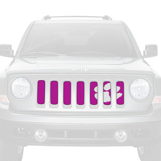 Dirty Acres® - 1-Pc Tiger Paw Print Style White/Purple Perforated Main Grille