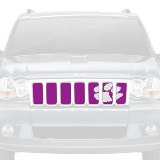 Dirty Acres® - 1-Pc Tiger Paw Print Style White/Purple Perforated Main Grille