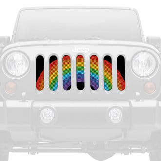Dirty Acres® - 1-Pc Rainbow Pride Flag Style Perforated Main Grille
