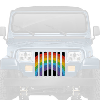Dirty Acres® - 1-Pc Rainbow Pride Flag Style Perforated Main Grille