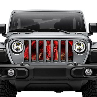 Dirty Acres® - 1-Pc Dragon Style Red Perforated Main Grille